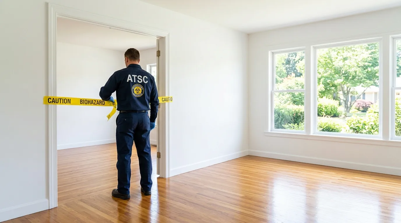 Certified biohazard cleanup crew performing Decomposition Cleanup in Haltom City